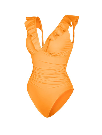 Swimwear met Ruches en V-Hals