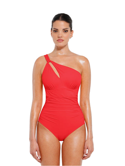 Cut-Out One-Shoulder Shapewear Swimsuit