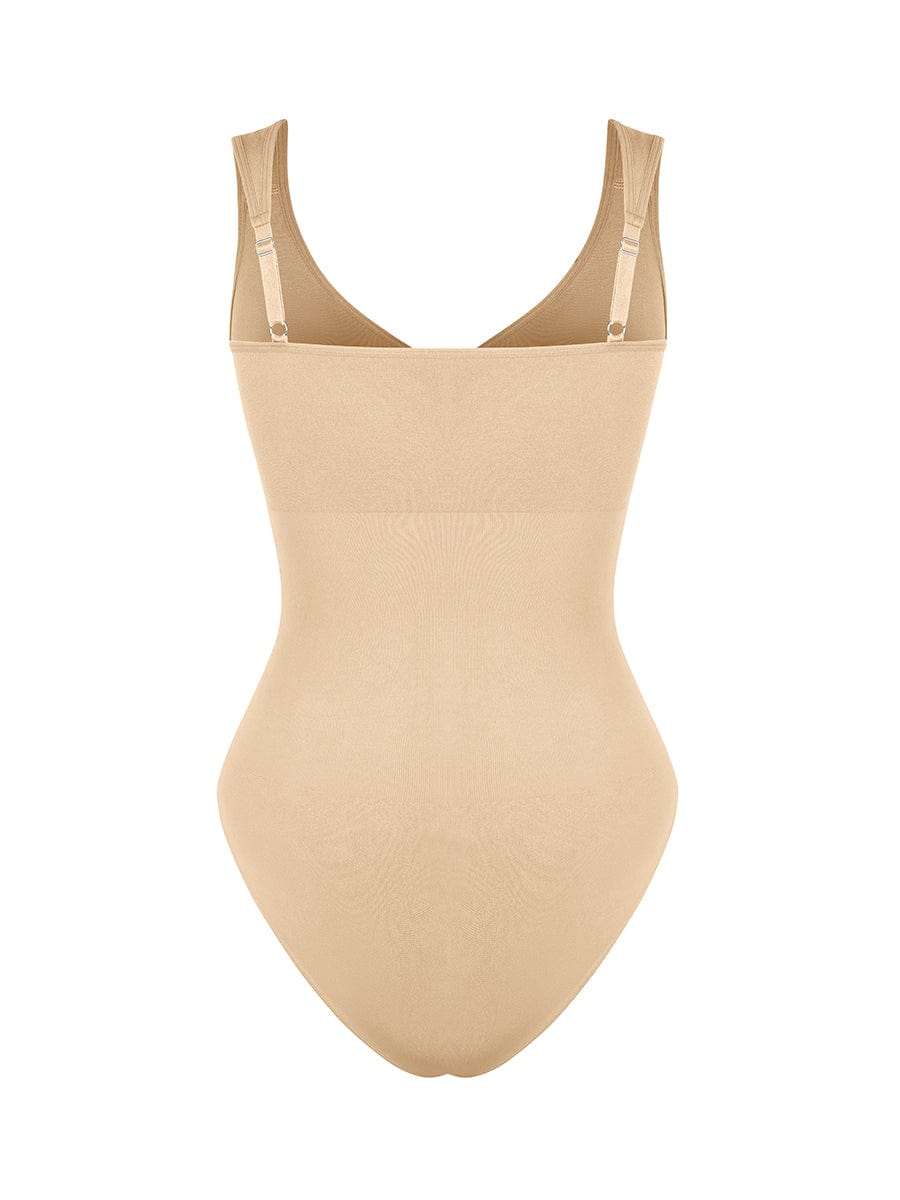 Diamond-Neck Bodysuit Met Slip