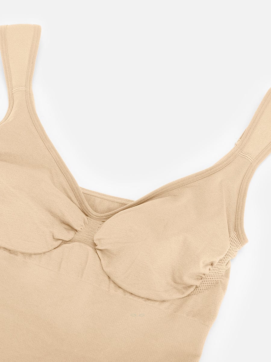 Diamond-Neck Bodysuit Met Slip