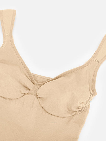 Diamond-Neck Bodysuit Met Slip