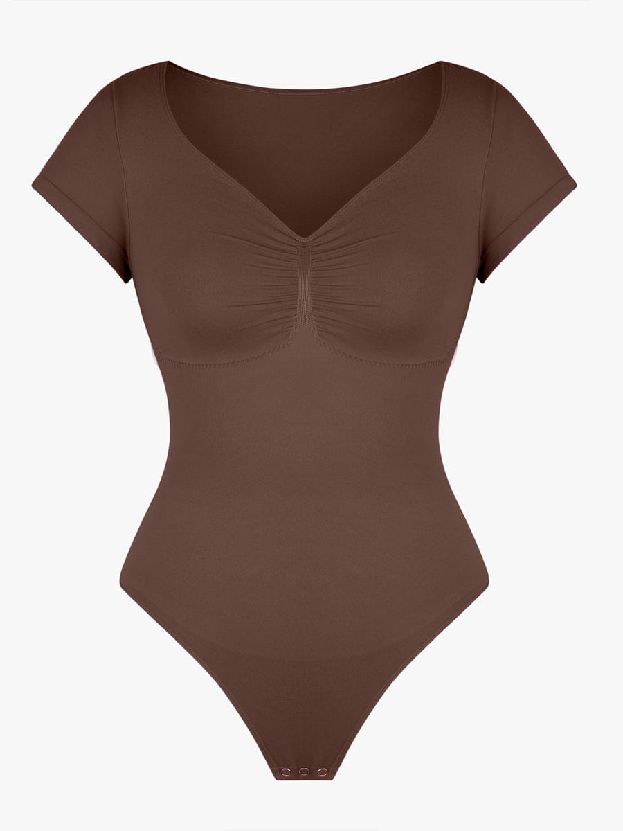 V-hals Sculpting T-shirt Bodysuit