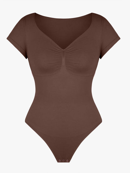 V-hals Sculpting T-shirt Bodysuit