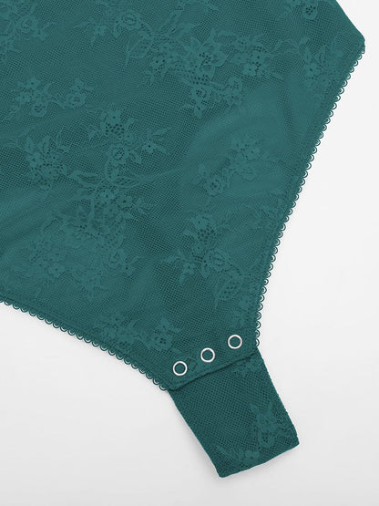 V-hals kanten string bodysuit