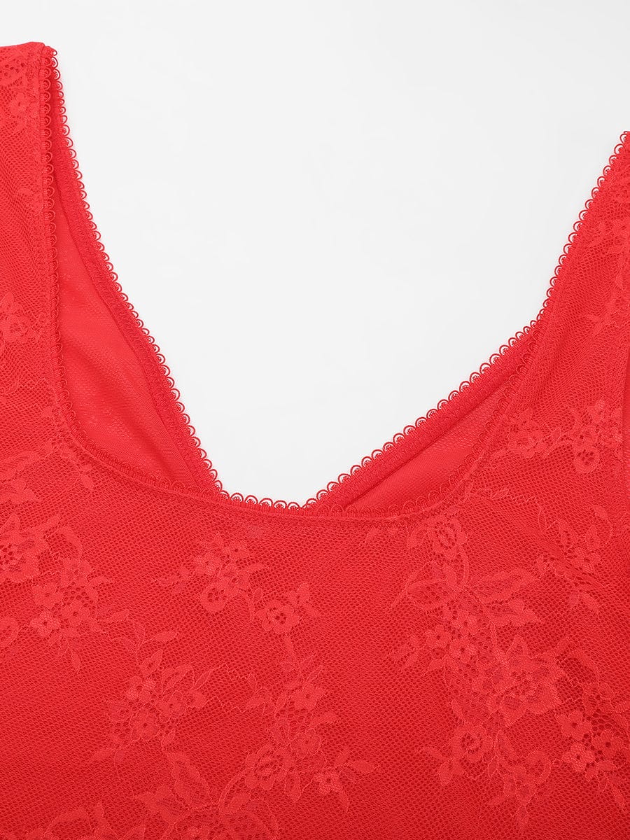 V-hals kanten string bodysuit