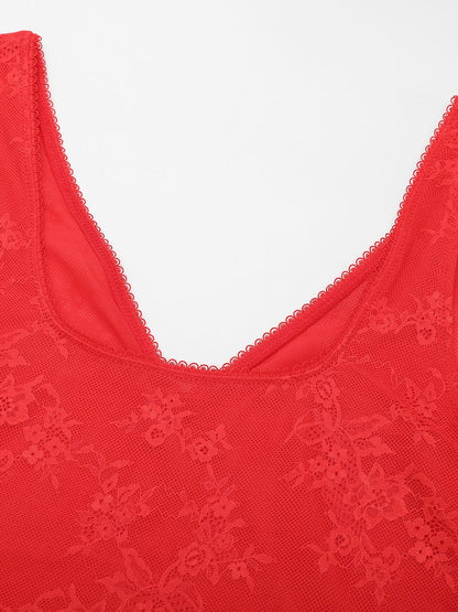 V-hals kanten string bodysuit