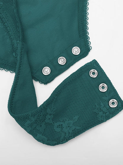 V-hals kanten string bodysuit