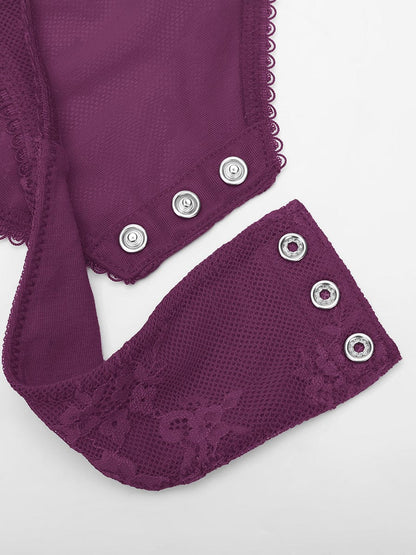 V-hals kanten string bodysuit