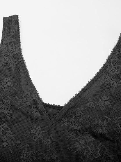 V-hals kanten string bodysuit