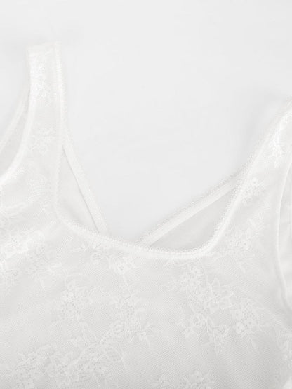 V-hals kanten string bodysuit