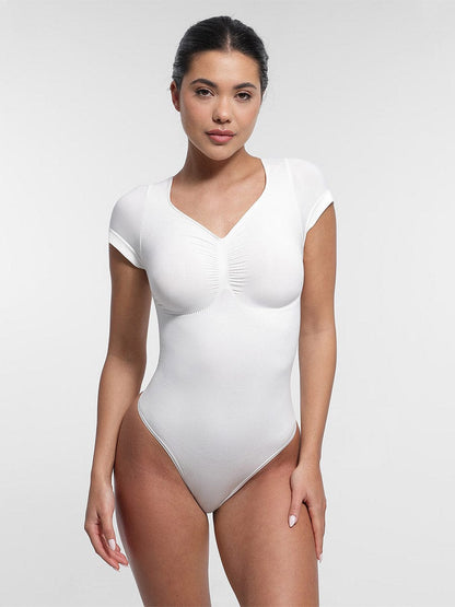 V-hals Sculpting T-shirt Bodysuit