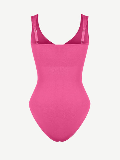 Diamond-Neck Bodysuit Met Slip