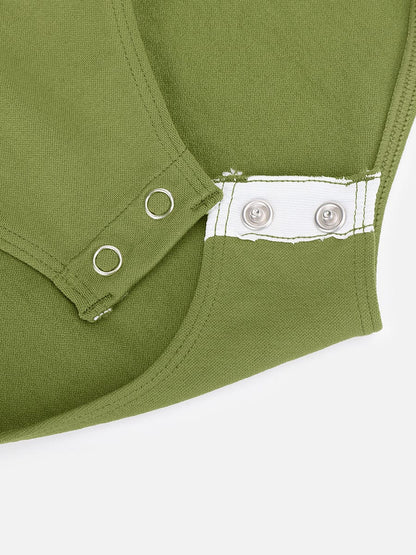 Diamond-Neck Bodysuit Met Slip