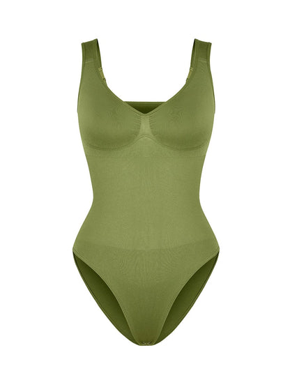 Diamond-Neck Bodysuit Met Slip