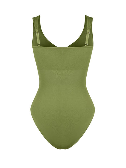 Diamond-Neck Bodysuit Met Slip