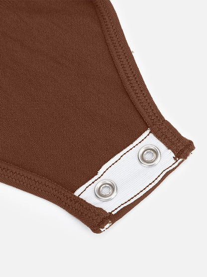 Diamond-Neck Bodysuit Met Slip