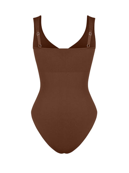 Diamond-Neck Bodysuit Met Slip