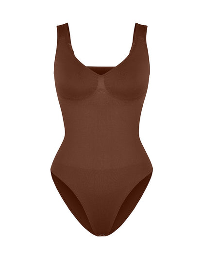 Diamond-Neck Bodysuit Met Slip