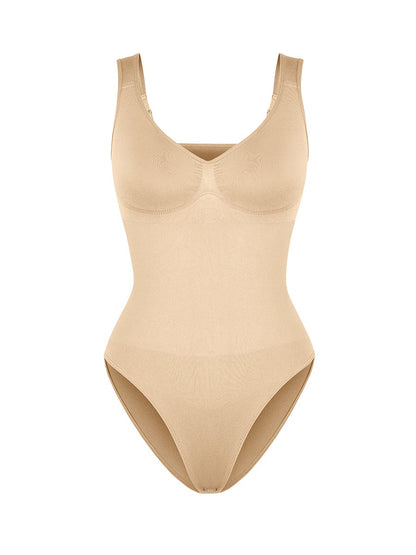 Diamond-Neck Bodysuit Met Slip