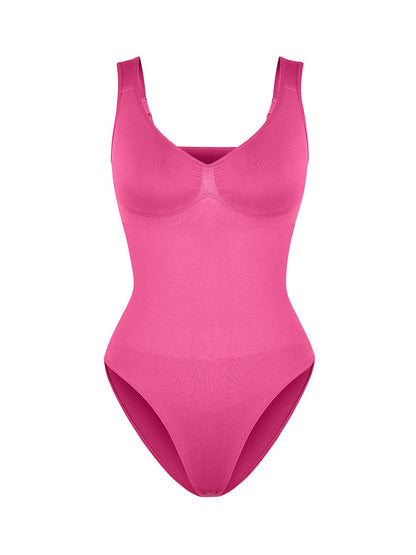 Diamond-Neck Bodysuit Met Slip