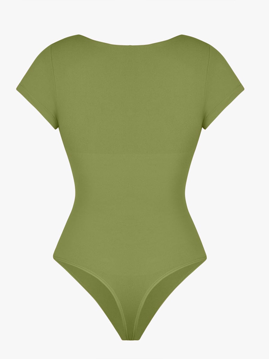 V-hals Sculpting T-shirt Bodysuit