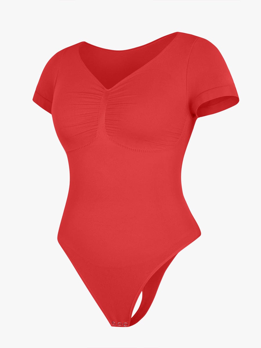 V-hals Sculpting T-shirt Bodysuit
