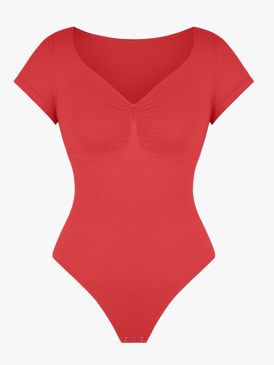 V-hals Sculpting T-shirt Bodysuit