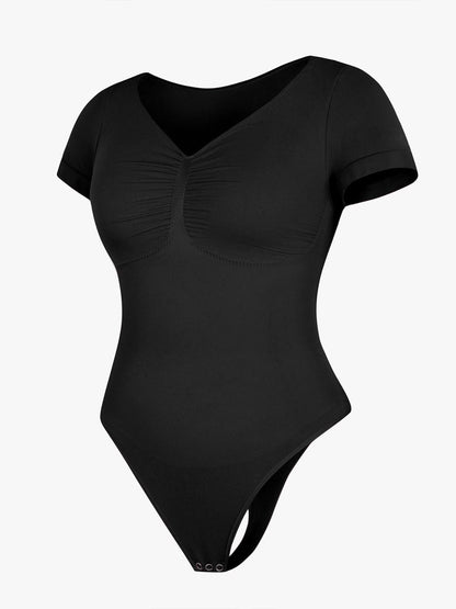 V-hals Sculpting T-shirt Bodysuit