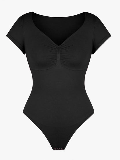 V-hals Sculpting T-shirt Bodysuit